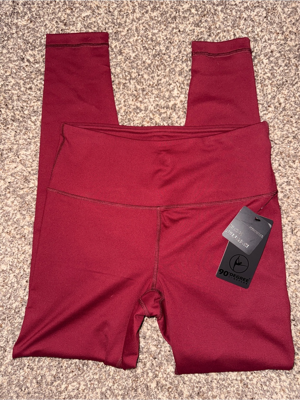 90 Degree by Reflex High-Waist Burgundy Active Leggings